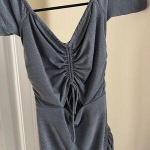 Ale by Alessandra Gray Ruched Mini Dress Bodycon